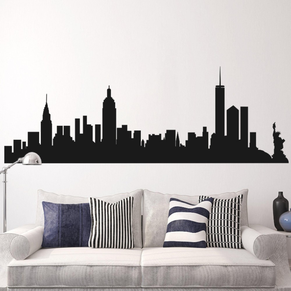 Details about   New York City Skyline Wall Sticker Silhouette Vinyl Decor Art Decal Removable