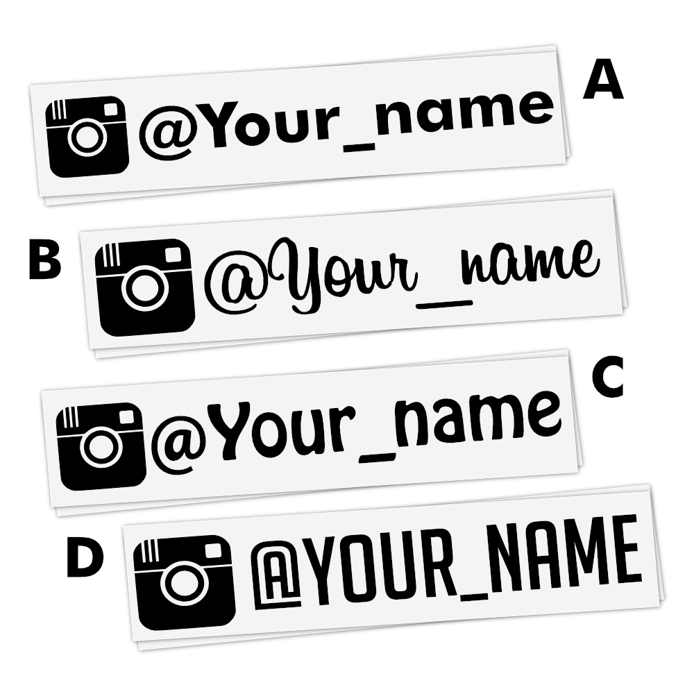 Custom Instagram Car Username Stickers & Decals for Cars