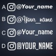 4x Custom plain instagram username decals 