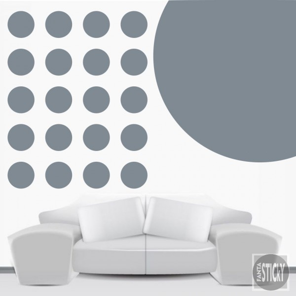 Grey Polka Dot Wall Decals