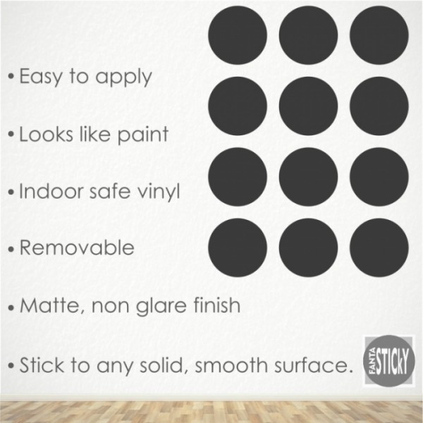 1.5" (4 cm) - One and half Inch Polka Dot Wall Decals (60)